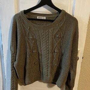Society 212 Khaki Textured Knit Sweater